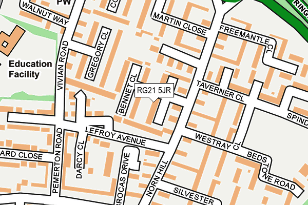 RG21 5JR map - OS OpenMap – Local (Ordnance Survey)