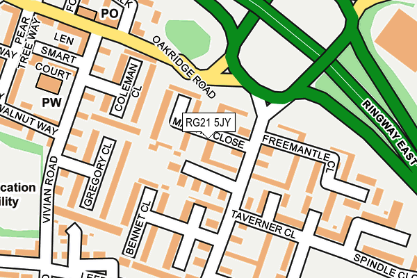 RG21 5JY map - OS OpenMap – Local (Ordnance Survey)