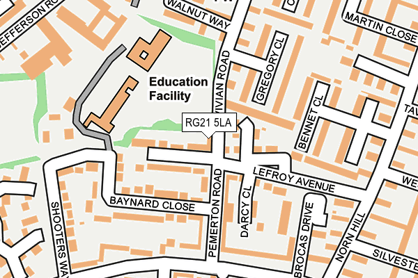 RG21 5LA map - OS OpenMap – Local (Ordnance Survey)