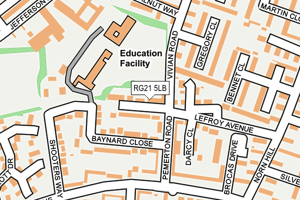 RG21 5LB map - OS OpenMap – Local (Ordnance Survey)