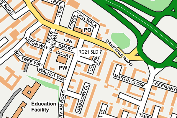 RG21 5LD map - OS OpenMap – Local (Ordnance Survey)