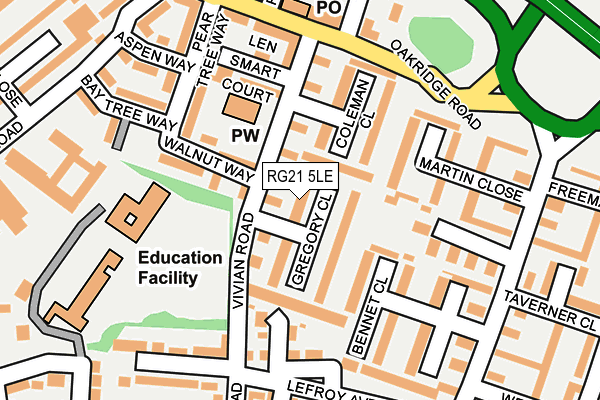 RG21 5LE map - OS OpenMap – Local (Ordnance Survey)