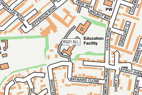 RG21 5LL map - OS OpenMap – Local (Ordnance Survey)