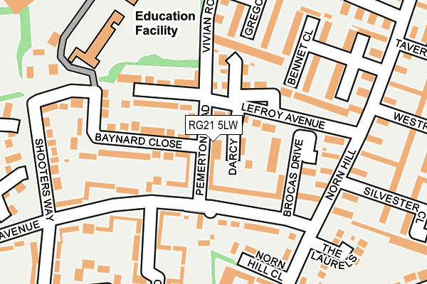 RG21 5LW map - OS OpenMap – Local (Ordnance Survey)
