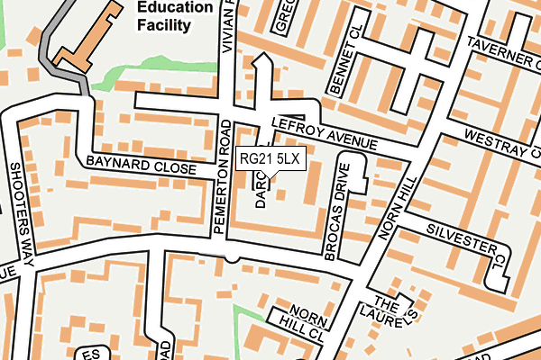 RG21 5LX map - OS OpenMap – Local (Ordnance Survey)
