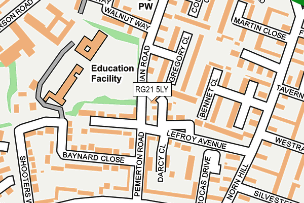 RG21 5LY map - OS OpenMap – Local (Ordnance Survey)