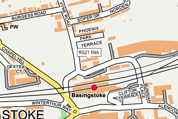 RG21 5NA map - OS OpenMap – Local (Ordnance Survey)