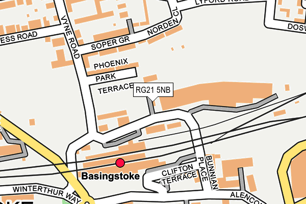 RG21 5NB map - OS OpenMap – Local (Ordnance Survey)