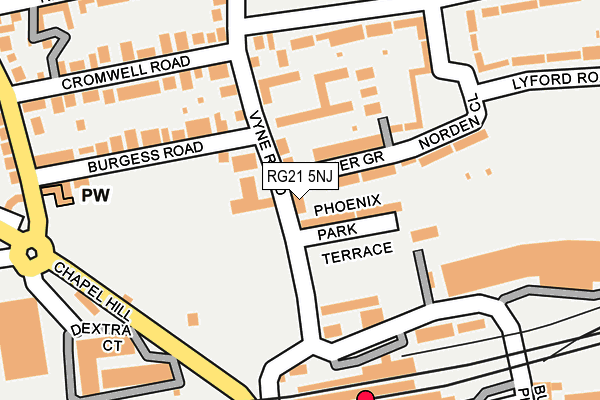 RG21 5NJ map - OS OpenMap – Local (Ordnance Survey)