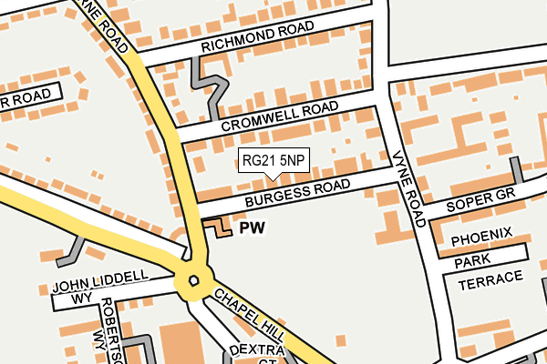 RG21 5NP map - OS OpenMap – Local (Ordnance Survey)