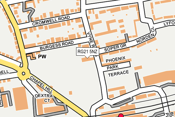 RG21 5NZ map - OS OpenMap – Local (Ordnance Survey)
