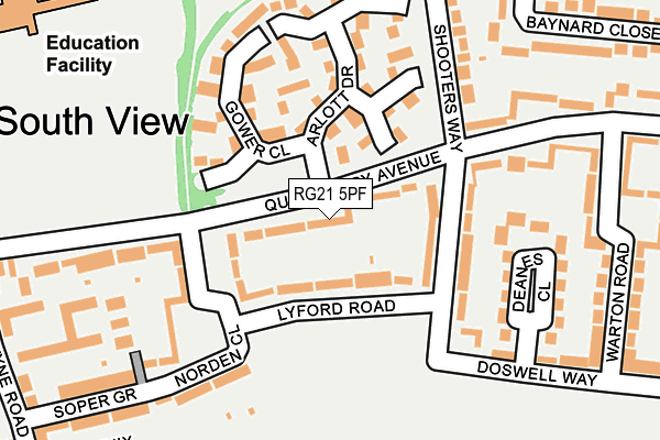 RG21 5PF map - OS OpenMap – Local (Ordnance Survey)