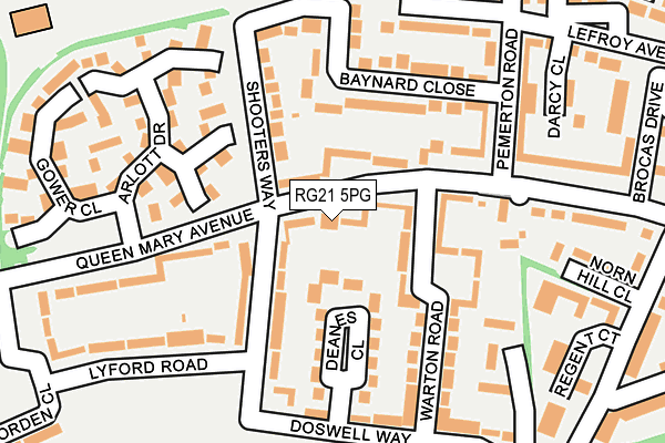 RG21 5PG map - OS OpenMap – Local (Ordnance Survey)