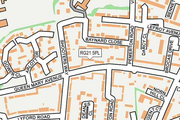 RG21 5PL map - OS OpenMap – Local (Ordnance Survey)