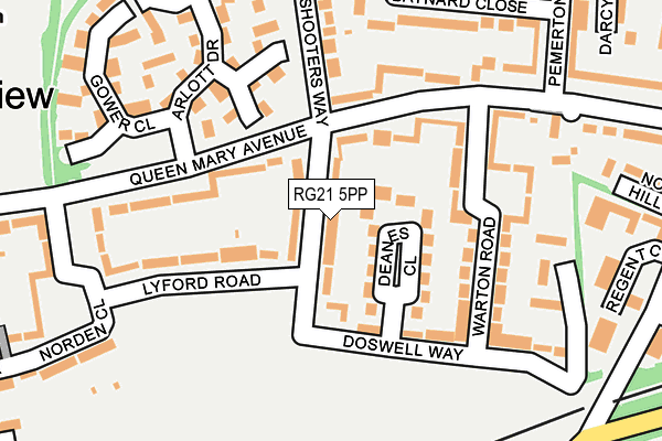 RG21 5PP map - OS OpenMap – Local (Ordnance Survey)