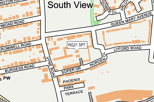 RG21 5PT map - OS OpenMap – Local (Ordnance Survey)