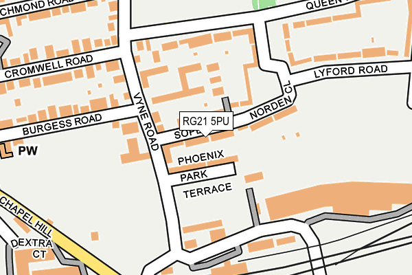 RG21 5PU map - OS OpenMap – Local (Ordnance Survey)