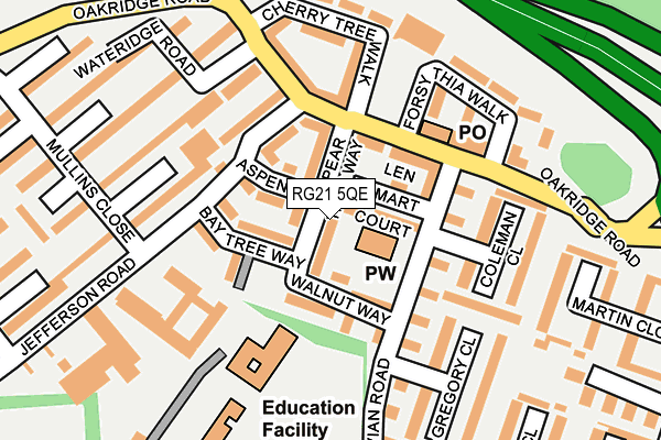 RG21 5QE map - OS OpenMap – Local (Ordnance Survey)