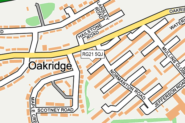 RG21 5QJ map - OS OpenMap – Local (Ordnance Survey)