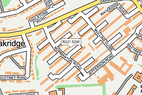 RG21 5QW map - OS OpenMap – Local (Ordnance Survey)