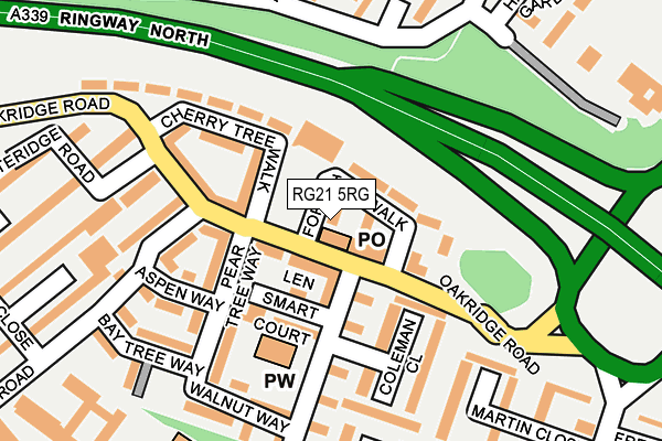 RG21 5RG map - OS OpenMap – Local (Ordnance Survey)