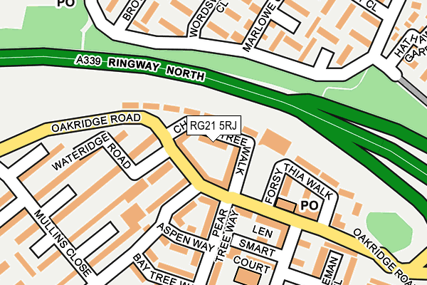 RG21 5RJ map - OS OpenMap – Local (Ordnance Survey)