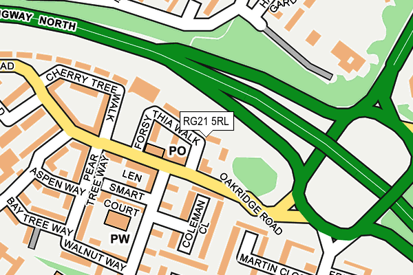 RG21 5RL map - OS OpenMap – Local (Ordnance Survey)