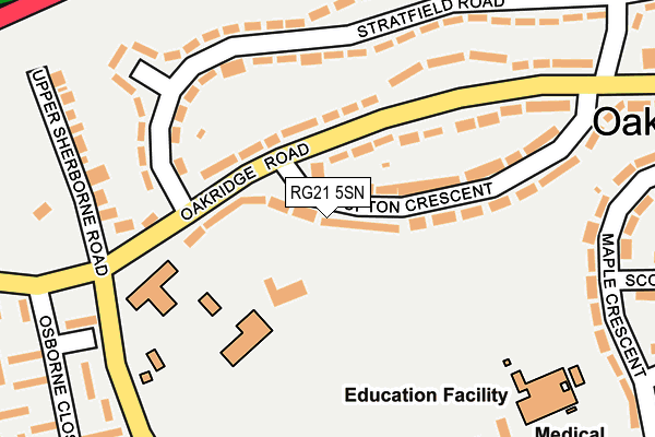 RG21 5SN map - OS OpenMap – Local (Ordnance Survey)