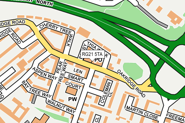 RG21 5TA map - OS OpenMap – Local (Ordnance Survey)