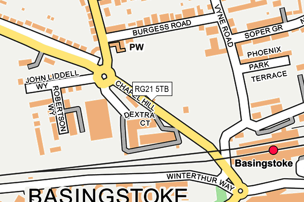 RG21 5TB map - OS OpenMap – Local (Ordnance Survey)
