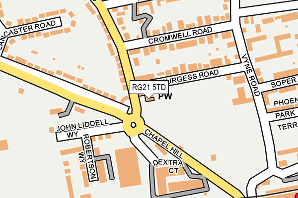 RG21 5TD map - OS OpenMap – Local (Ordnance Survey)