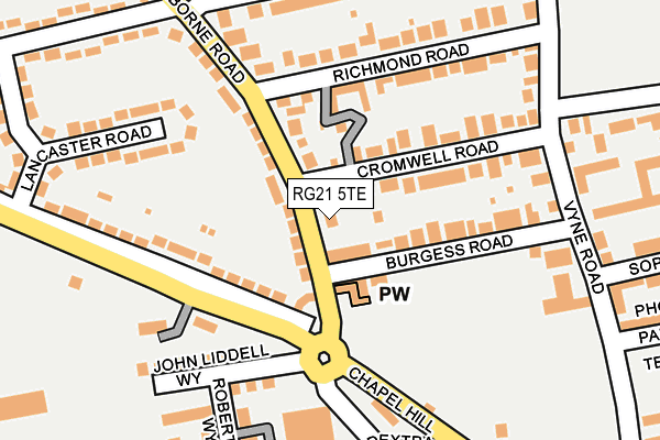 RG21 5TE map - OS OpenMap – Local (Ordnance Survey)