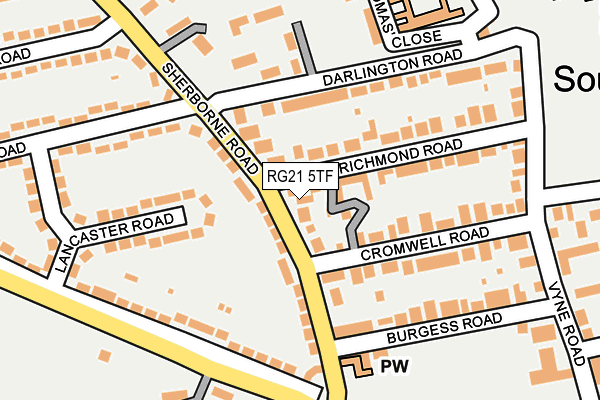 RG21 5TF map - OS OpenMap – Local (Ordnance Survey)