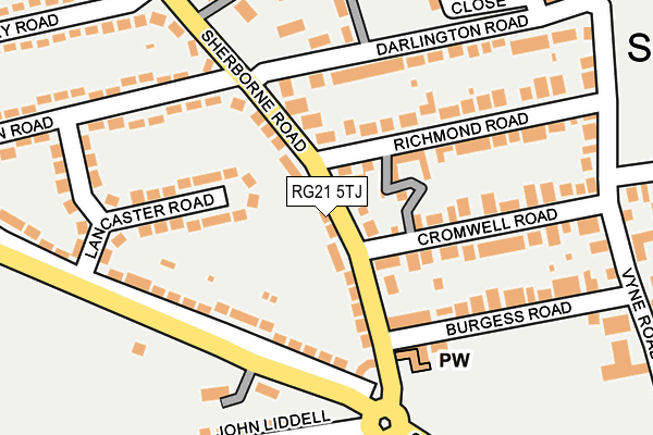 RG21 5TJ map - OS OpenMap – Local (Ordnance Survey)