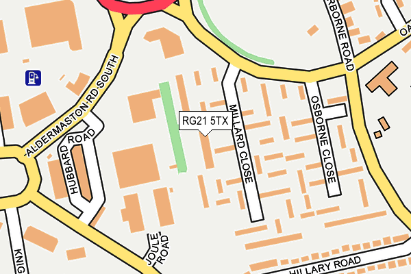 RG21 5TX map - OS OpenMap – Local (Ordnance Survey)