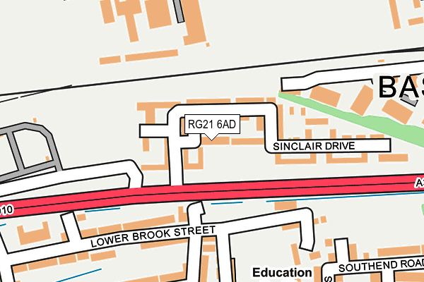 RG21 6AD map - OS OpenMap – Local (Ordnance Survey)