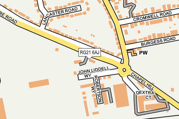 RG21 6AJ map - OS OpenMap – Local (Ordnance Survey)
