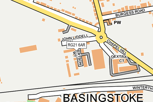 RG21 6AR map - OS OpenMap – Local (Ordnance Survey)