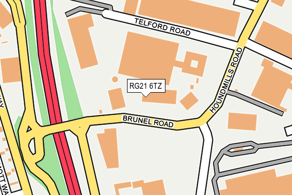 RG21 6TZ map - OS OpenMap – Local (Ordnance Survey)
