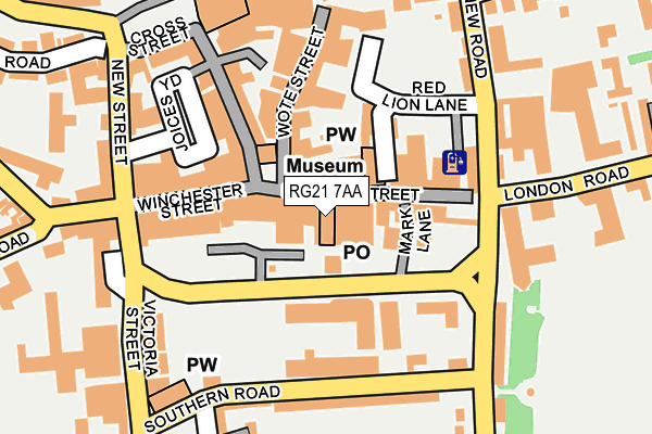 RG21 7AA map - OS OpenMap – Local (Ordnance Survey)