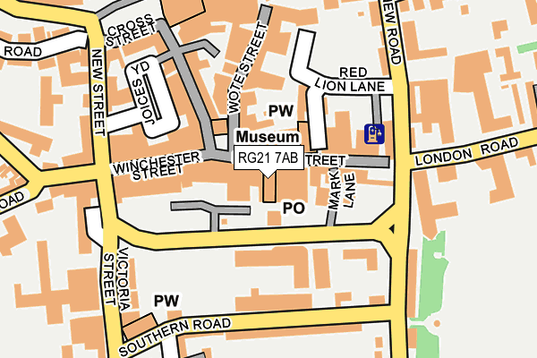RG21 7AB map - OS OpenMap – Local (Ordnance Survey)