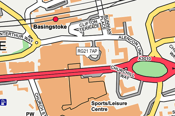 RG21 7AP map - OS OpenMap – Local (Ordnance Survey)