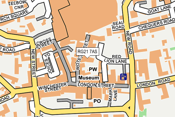 RG21 7AS map - OS OpenMap – Local (Ordnance Survey)