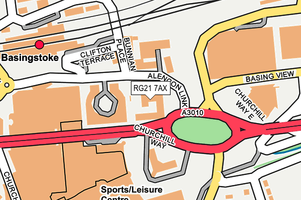 RG21 7AX map - OS OpenMap – Local (Ordnance Survey)