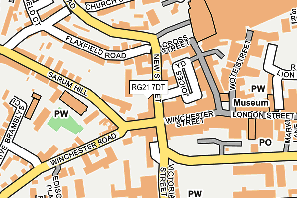 RG21 7DT map - OS OpenMap – Local (Ordnance Survey)
