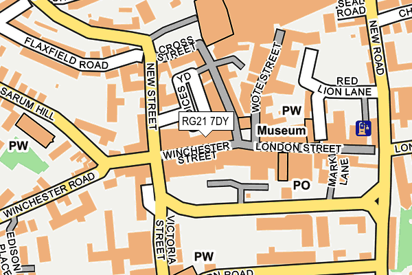 RG21 7DY map - OS OpenMap – Local (Ordnance Survey)