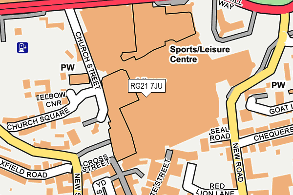 RG21 7JU map - OS OpenMap – Local (Ordnance Survey)