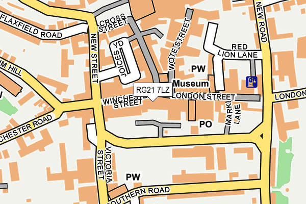 RG21 7LZ map - OS OpenMap – Local (Ordnance Survey)