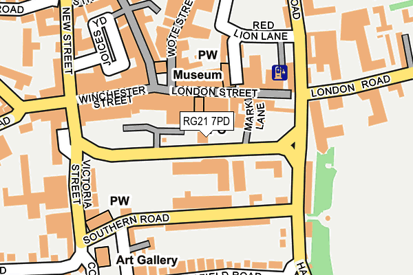 RG21 7PD map - OS OpenMap – Local (Ordnance Survey)