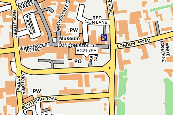 RG21 7PE map - OS OpenMap – Local (Ordnance Survey)